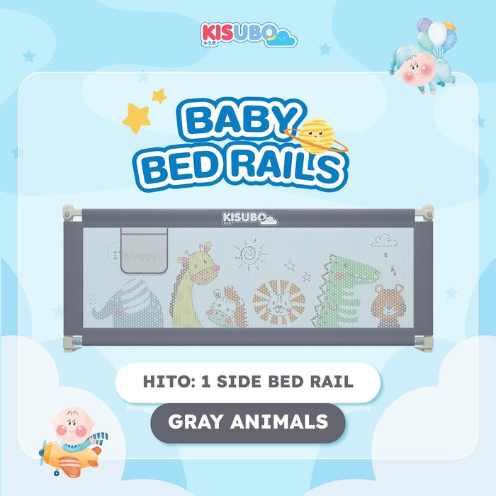 Gambar [SBY] [Harga Per Sisi] KISUBO Animals Baby Bed Rails Safe Pagar Pengaman Kasur Bayi -  GRAY-ANIMALS,  160CM dari KISUBO Surabaya undefined Tokopedia