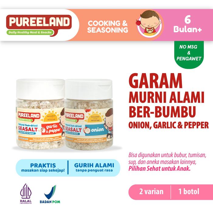 Gambar Pureeland Seasoned Pure Natural Sun Dried Sea Salt / Garam Murni Alami - Garlic Papper dari Pureeland undefined Tokopedia