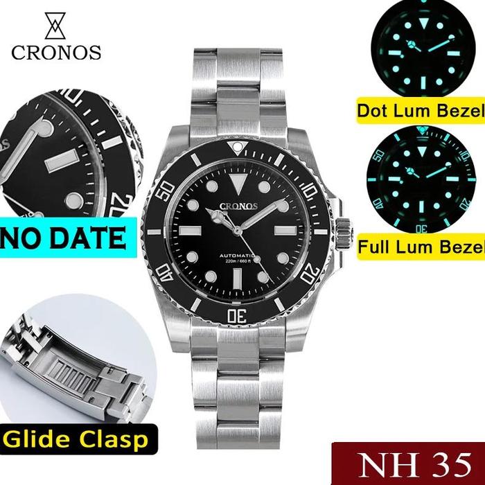 Jual NEW CRONOS SUB DIVER MEN'S WATCHES NO DATE NH35 SAPPHIRE