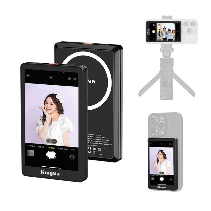 Gambar Kingma VL-PH02 Max Selfie Screen Monitor Vlog Magnetic Wireless and Wired 4K For iPhone & Android - Hitam dari Elangfone undefined Tokopedia
