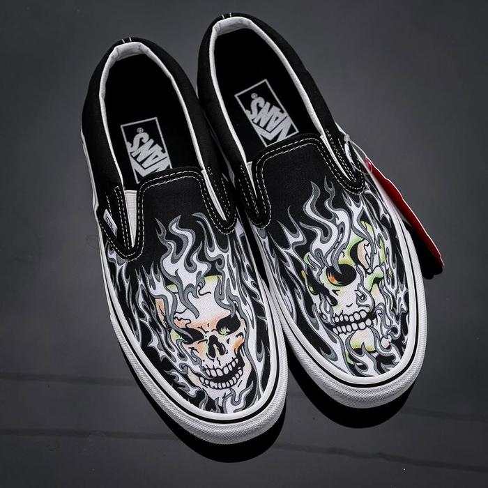 Vans Slip All Black Vans Custom Sepatu Sneakers Vans The