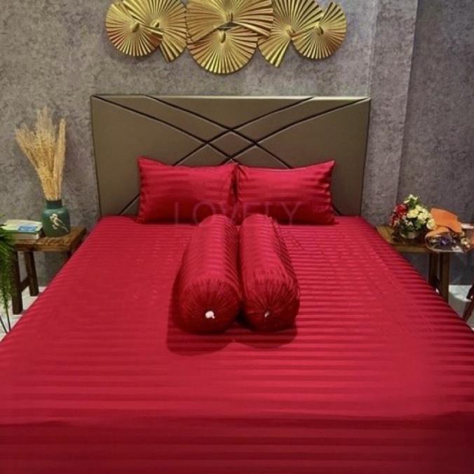 Gambar SYAKIRA - MICRO TENCEL Seprei Mewah Harga Murah Uk 160x200 Tinggi 30 - Marun, 160x200x30 dari Farmoraa undefined Tokopedia