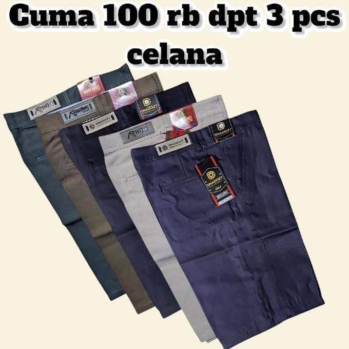 Gambar Promo 100Rb Dpt 3 Pcs Celana Pendek Dengan Bahan Kain Katun Dril Non Stretch / Tidak Melar Tebal Pria Santai - Request Warna, 27 dari TOKO KHAIN undefined Tokopedia