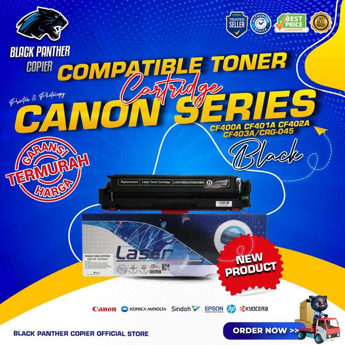 Gambar Compatible Toner Cartridge CF400A CF401A CF402A CF403A/CRG-045 - Hitam dari Black Panther Copier Kota Administrasi Jakarta Timur Tokopedia