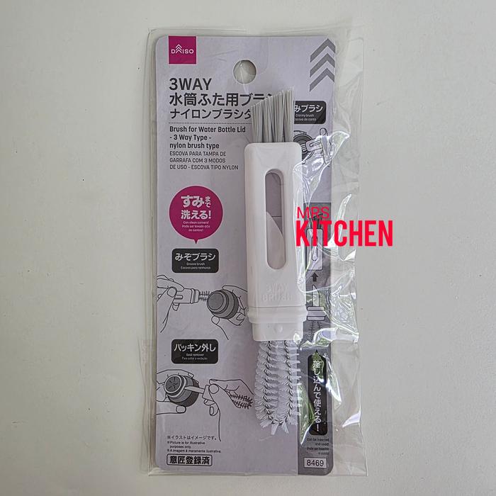 Gambar BRUSH FOR WATER BOTTLE LID SIKAT TUTUP BOTOL THERMOS - 3 WAYS DAISO dari Mrs Kitchen undefined Tokopedia