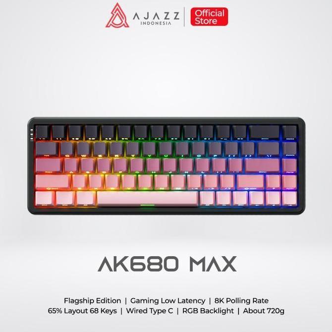 Gambar Ajazz AK680 Max / AK-680Max / AK680Max / AK680 MAX HE / AK680 MAX HE SP / AK-680 MAX HE Hall Effect Rapid Trigger Gaming Keyboard - Max Gradient, Wireless dari altazil com undefined Tokopedia