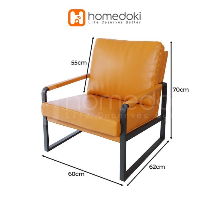Gambar Homedoki Kursi Sofa / Kursi Santai / Kursi Sofa Besi / Kursi Sofa Santai - Orange dari Homedoki Store undefined Tokopedia