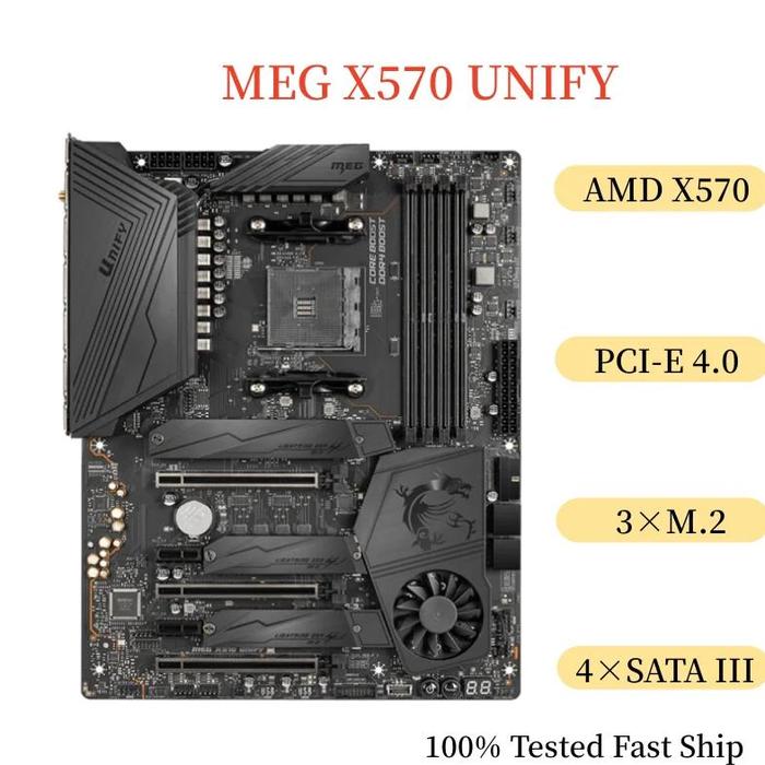 For Msi Meg X570 Unify Motherboard 128gb Socket Am4 Ddr4 Atx Mainboard 100  Tested Fast Ship