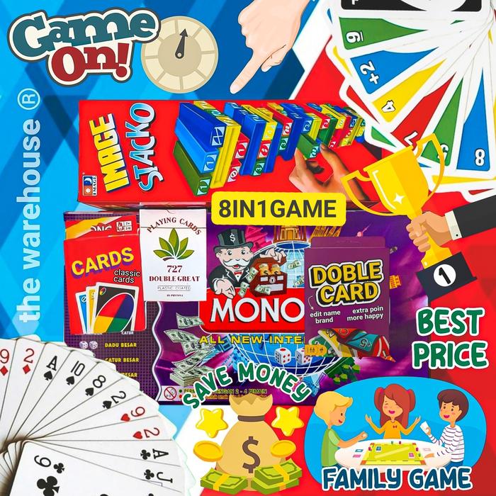 Gambar board game/toko board game/stacko/monopoli/stako/monopoly/family game dari whare house undefined Tokopedia