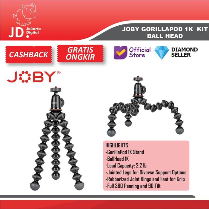 Gambar Joby GorillaPod 5K Kit - Flexible Mini Tripod with Ball Head - 1K KIT dari Jakarta Digital 8 undefined Tokopedia