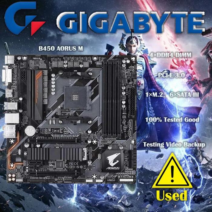 B450 Amd Aorus Motherboard Jual Used GIGABYTE B450 AORUS M