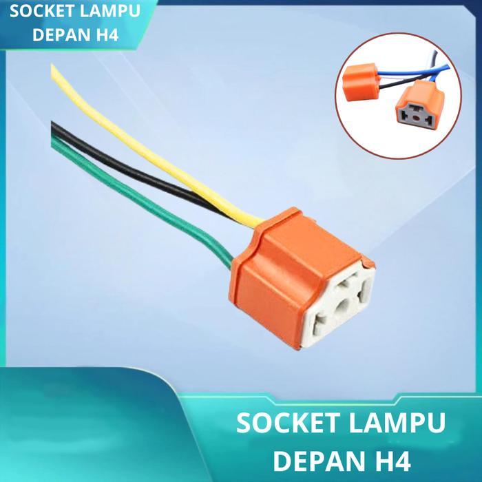 Jual SOCKET SOKET LAMPU DEPAN H4 SOKET SEALBEAM KERAMIK 1PCS