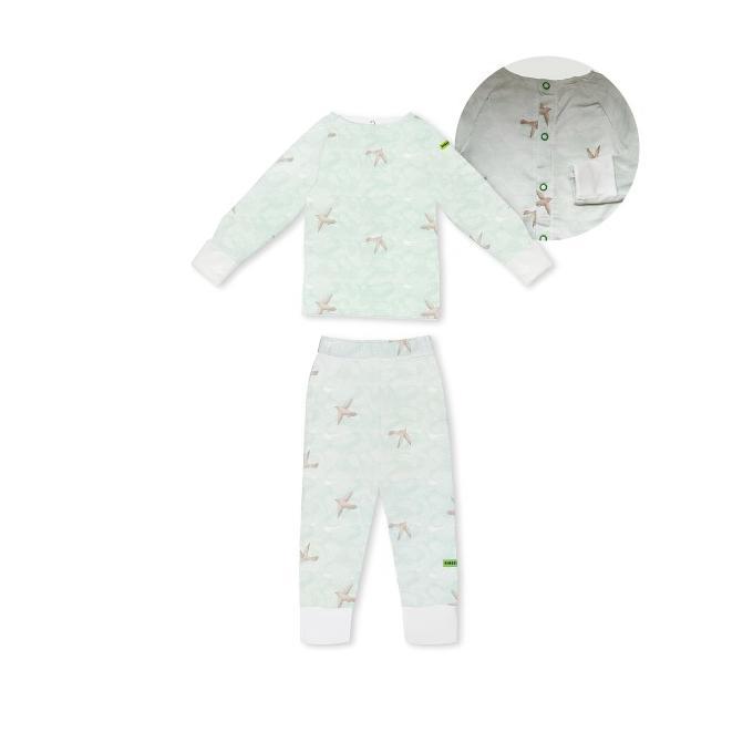 Gambar Hamako Button Baby Long Set - Baju Tidur Tencel Baby Adem Setelan Panjang Soft - Whispering Wing, 6-9m dari PRADIPTAPRDP undefined Tokopedia