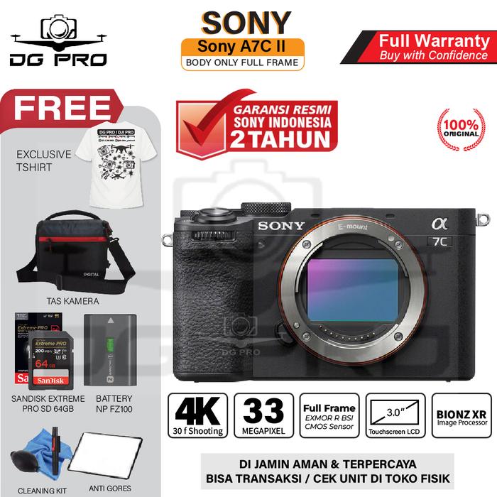 Gambar Sony A7C II Body Only Mirrorless Camera Alpha A7CII A7 C Mark 2 Resmi - BLACK, PAKET STANDARD dari DG PRO KAMERA undefined Tokopedia