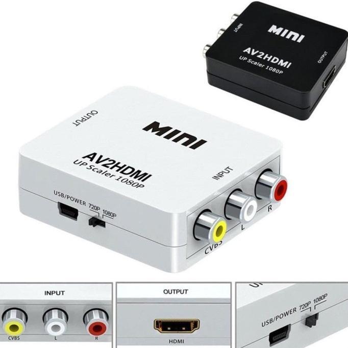 Ready Stock Mini Converter Input Analog Av Rca Ke Output To Digital Hdmi  Adapter