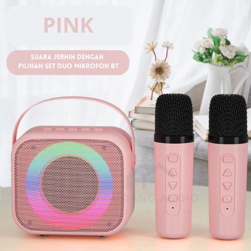 Gambar TWOSTAR TS-117 Microphone Speaker Bluetooth 2 Mic Wireless Karaoke Set Mini Portable - Pink dari Gudang Audio undefined Tokopedia