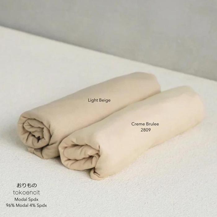 Gambar Tencel Modal Spandex Light Bahan Hijab Mleyot per 0.5m Halus Organik Natural 100% Tencel - Creme Brulee dari ALDITSA undefined Tokopedia