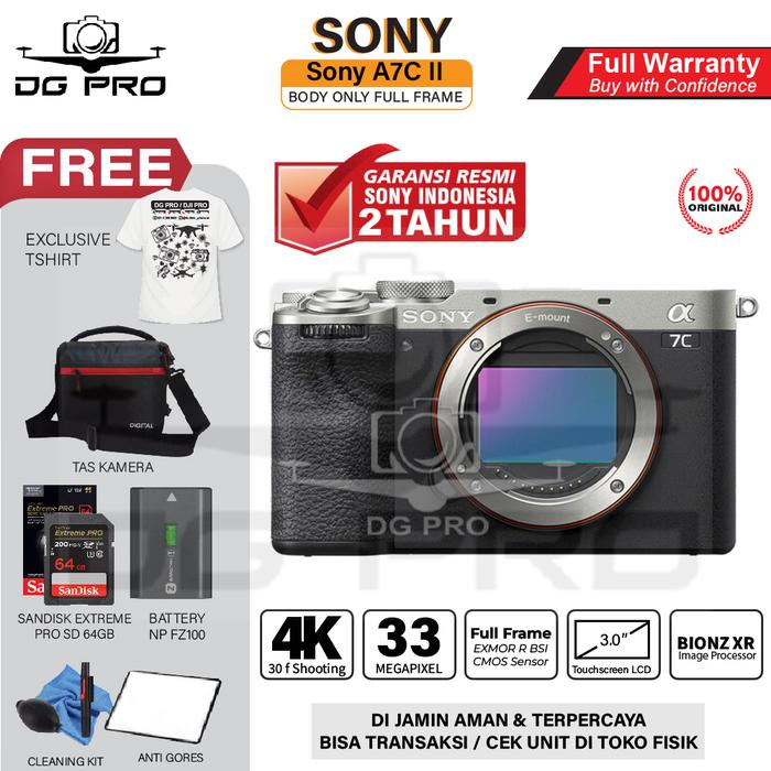 Gambar Sony A7C II Body Only Mirrorless Camera Alpha A7CII A7 C Mark 2 Resmi - SILVER, PAKET STANDARD dari DG PRO KAMERA undefined Tokopedia
