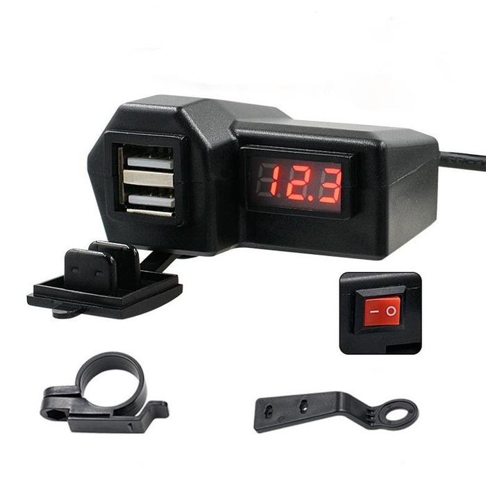 Gambar Motom 3 In 1 Motorcycle Digital Voltmeter Charger Motor Cas Hp Motor 2 Usb 3.1A Casan Hp Stang Universal Dual Usb - Charge dari CAHAYA MOTOR01 undefined Tokopedia