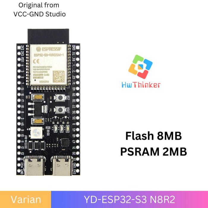 Gambar YD-ESP32-S3 Original VCC-GND Studio ESP32-S3-DevKitC-1 type-C ESP32-S3-WROOM WIFI Bluetooth PSRAM N8R8 N16R8 - N8R2 dari DIECAST SHOPP undefined Tokopedia