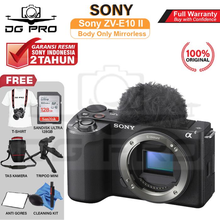 Gambar Sony ZV-E10 II Kit 16-50mm Mirrorless Camera Sony ZVE10 ZVE 10 Mark 2 Kit 16-50 mm Garansi Resmi - BODY ONLY BLACK, PAKET STANDAR dari DG PRO KAMERA undefined Tokopedia