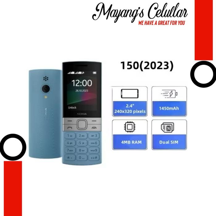 Gambar HP jadul - nokia 150 garansi resmi 1 tahun (DUAL SIM) - Blue, Nokia 150 2023 dari Mayang’s Cellular undefined Tokopedia