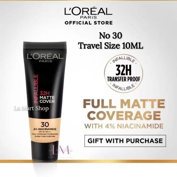 Gambar Loreal Infallible 32H Matte Cover Foundation - Loreal Foundation - MINI 30 (10ML) dari La Mart Shop undefined Tokopedia