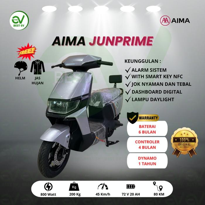 Gambar SEPEDA LISTRIK AIMA TYPE JUNPRIME - Biru dari Best Ev Store undefined Tokopedia