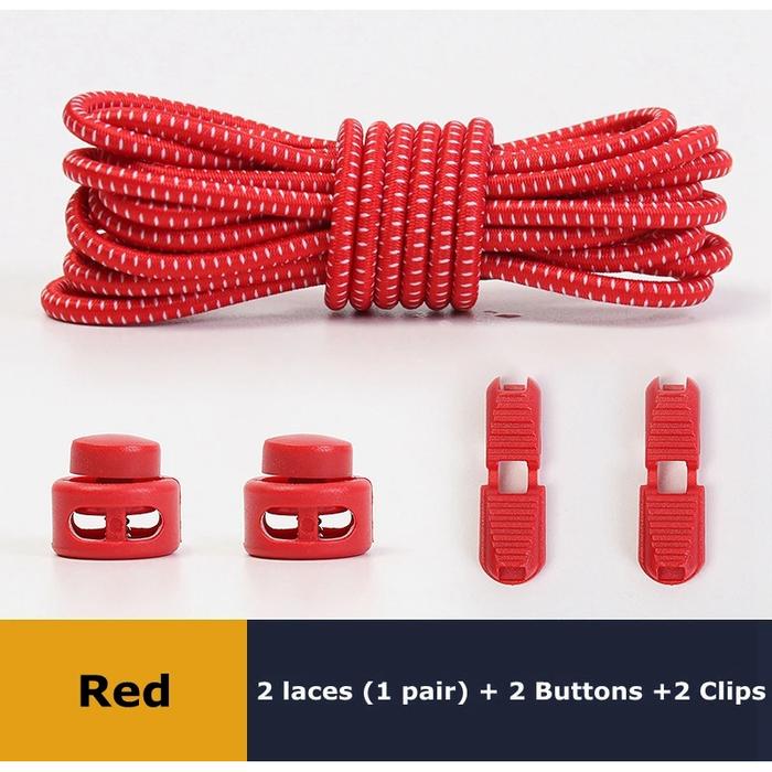 Gambar NO TIE SHOELACE / TALI SEPATU pull & lock - tali sepatu tanpa ikat - Merah dari Bandar Olahraga 2 undefined Tokopedia