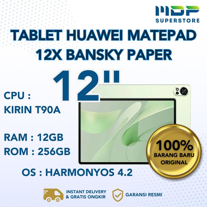 Gambar TABLET HUAWEI MATEPAD 12X BANSKY PAPER  (12/256 GB) GREENERY/ WHITE - GREENERY  dari mdpsuperstore undefined Tokopedia