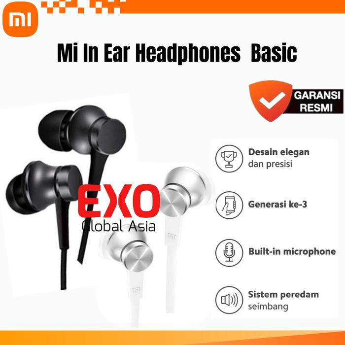Jual Xiaomi Mi In Ear Earphone Basic Earphone Mi In-Ear Built-in