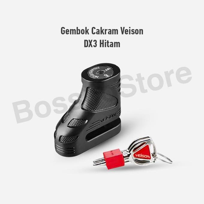 Gambar VEISON DX3 GEMBOK CAKRAM ORIGINAL KUNCI REM SEPEDA MOTOR DISCBRAKE LOCK GEMBOK SEPEDA MOTOR ANTI MALING PREMIUM GEMBOK SEPEDA GEMBOK CAKRAM MOTOR ANTI MALING BERKUALITAS FULL BESI WATERPROOF GEMBOK PENGAMAN MOTOR KUNCI STANG MOTOR KUNCI GANDA DISLOCK - Dx3 Black dari ilhamshops6 undefined Tokopedia