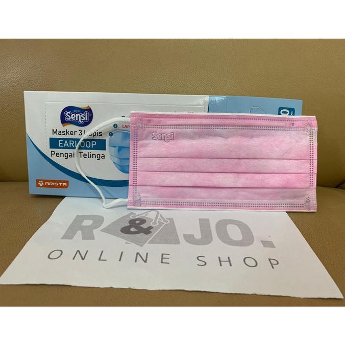 Gambar MASKER SENSI EARLOOP 3PLY isi 40 warna PINK - Putih dari Shop save 77 undefined 4 Tokopedia