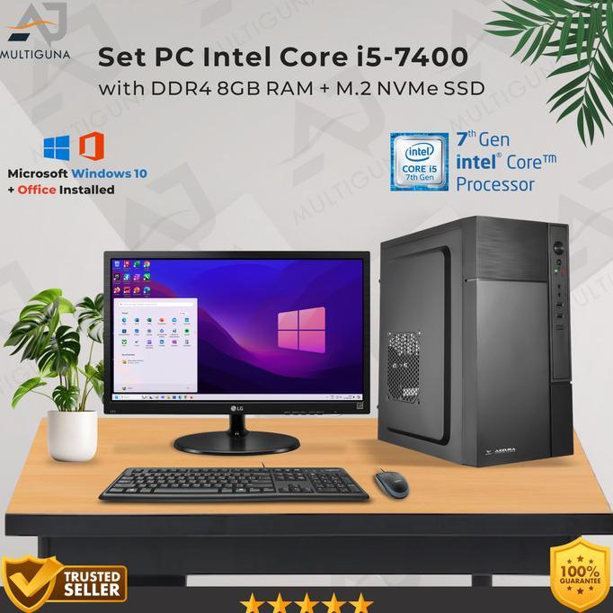 Jual Set PC Intel Core i5 7400 Gen-7 DDR4 SSD Rakitan Office