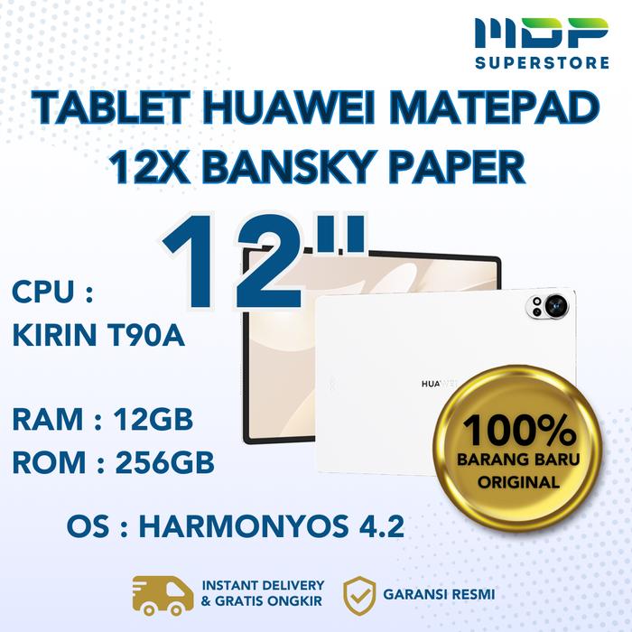 Gambar TABLET HUAWEI MATEPAD 12X BANSKY PAPER  (12/256 GB) GREENERY/ WHITE - WHITE dari mdpsuperstore undefined Tokopedia