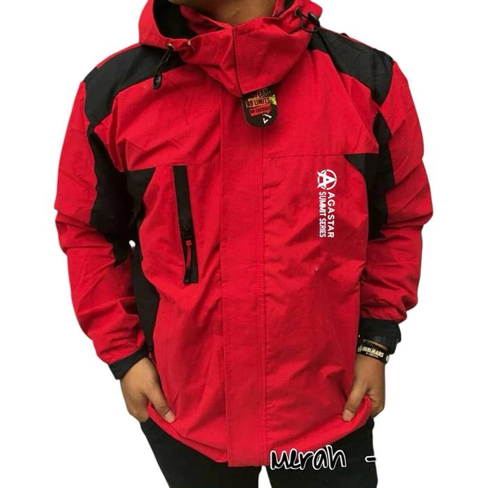 Gambar Jaket Outdoor The North Face TNF Jaket Gunung Waterproof Windbreake - MERAH HITAM, M dari GUDANG JAKET TAS undefined Tokopedia