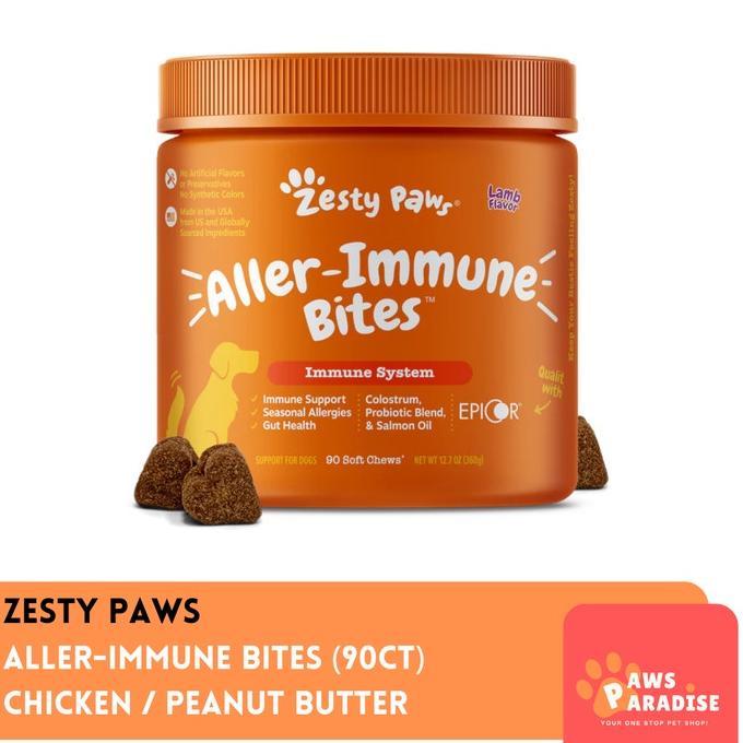Gambar Ready Zesty Paws Aller-Immune Bites Vitamin Anjing Original - 90 Soft Chews, Peanut Butter dari Rkzm Poesat undefined Tokopedia