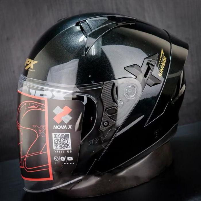 Gambar Helm halfface JPX Nova x solid V2 - Hitam dop, L dari ANDIKA HELM BALI undefined 3 Tokopedia