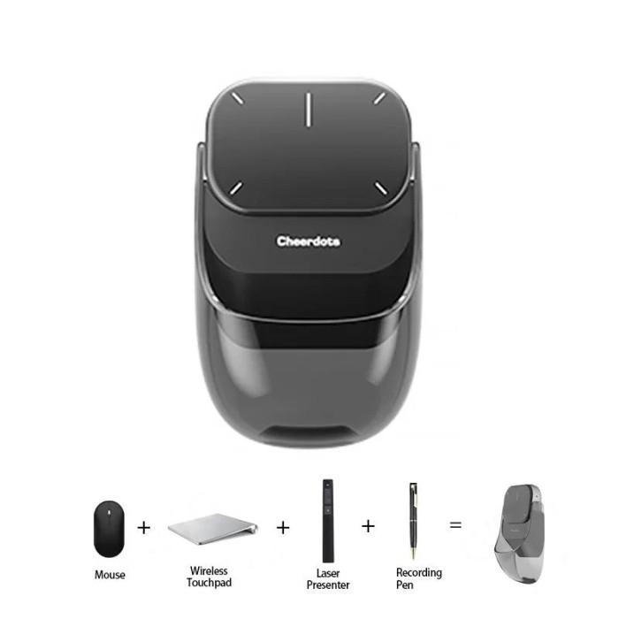 Gambar Cheerdots 2 Detachable Air Mouse All-in-one Bluetooth Wireless Touchpad Pocket Laser Spotlight Voice Recording - Hitam dari BXMStore undefined Tokopedia