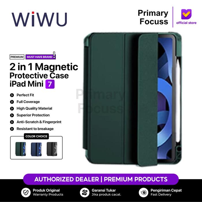 Gambar WIWU Case Compatible for iPad Mini 7 6 2021 2024 WIWU 2in1 Magnetic Folio Removeable Ultra Slim Bongkar Pasang Pisah Smart Auto Sleep Separation Protective Casing Cover - Primary Focuss - Black dari Primary Focuss undefined Tokopedia