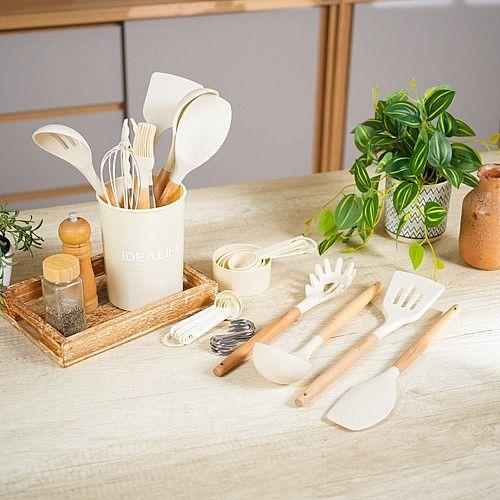 Gambar IDEALIFE Kitchen Utensils Spatula Sodet Tools Silicone & Beech IL-172A - Cream dari IDEALIFE Outlet undefined Tokopedia