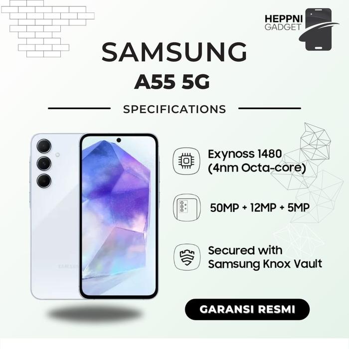 Gambar Samsung Galaxy A55 5G 8/128GB 8/256GB 12/256GB Garansi 1 Tahun - Iceblue, 8/256GB dari HepniGadget undefined Tokopedia