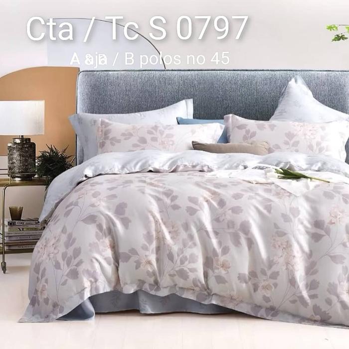 Gambar tencel sprei set dan bedcover sutra 200x200x40 - 120x200x30 dari prince bedding undefined Tokopedia