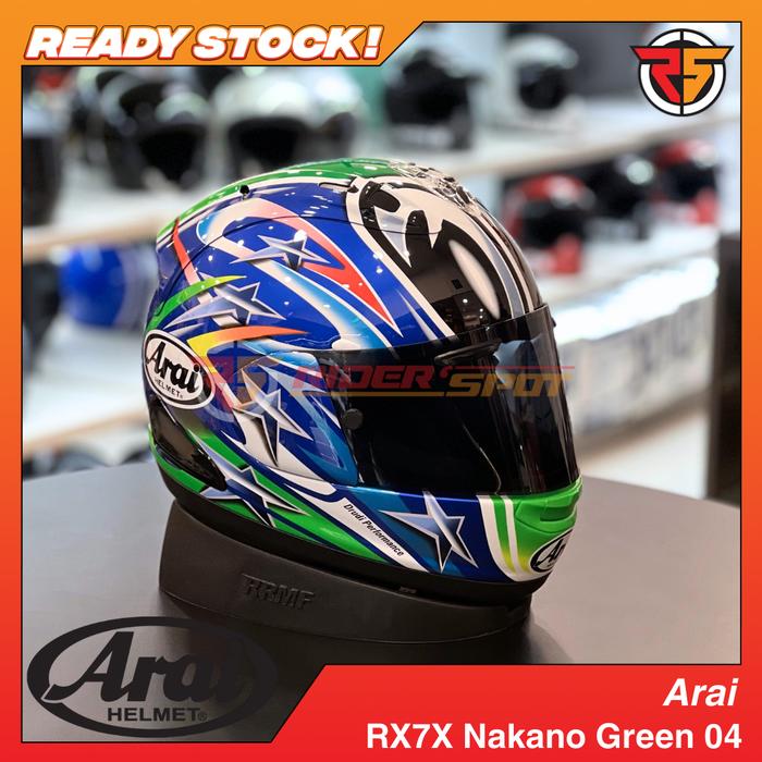 Helm Motor Arai Rx7x Nakano Green 04 Helmet Original Japan Touring