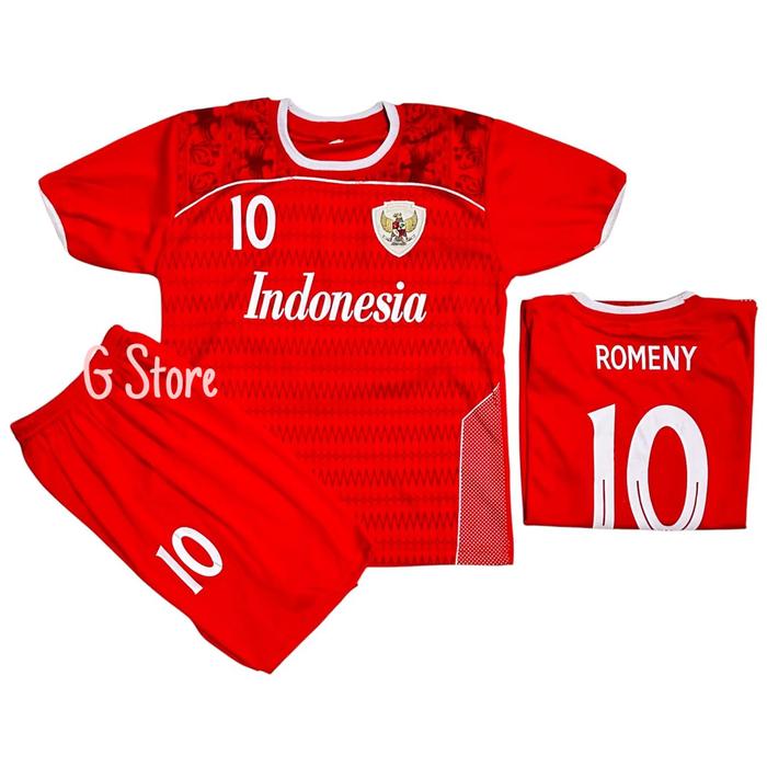 Gambar BISA COD / JERSEY BOLA ROMENY / SETELAN BAJU BOLA ANAK TIMNAS INDONESIA MERAH - TIMNAS MERAH, 6 Bulan-1 Tahun dari G Store. undefined Tokopedia