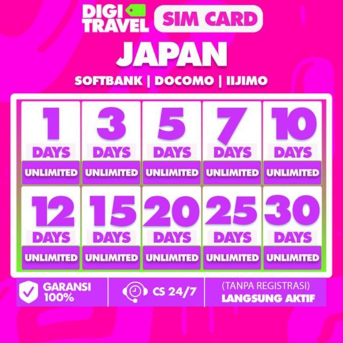Gambar DIGI TRAVEL Sim Card Japan True Unlimited | Simcard Jepang True Unlimited | Simcard Jepang Softbank | Simcard Roaming - 3 Hari dari DelPhone undefined Tokopedia