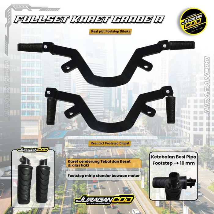 Gambar Footstep / Pijakan kaki depan Suzuki Nex 2 Crossover fi injeksi 2018-2025 Slim flatbar Fullset - FS Karet GradeA dari juragancod official undefined Tokopedia