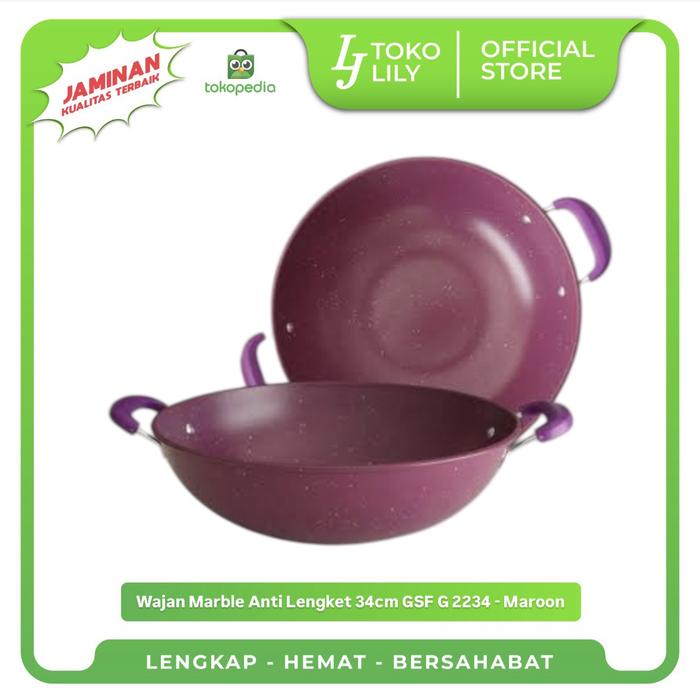 Gambar Wajan Penggorengan Enamel Warna Marble 34cm GSF G-2234 - Merah dari TokoLilySemarang undefined Tokopedia