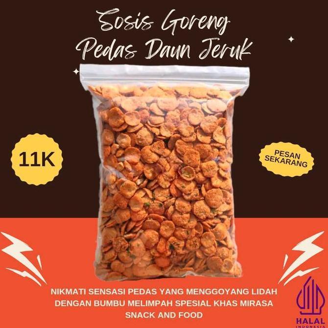 Gambar Sosis Goreng Pedas Daun Jeruk 1KG - Cemilan Pedas Makanan Sosreng Khas Mirasa Snack And Food - 1KG dari SIDO MAJUU SHOP undefined Tokopedia