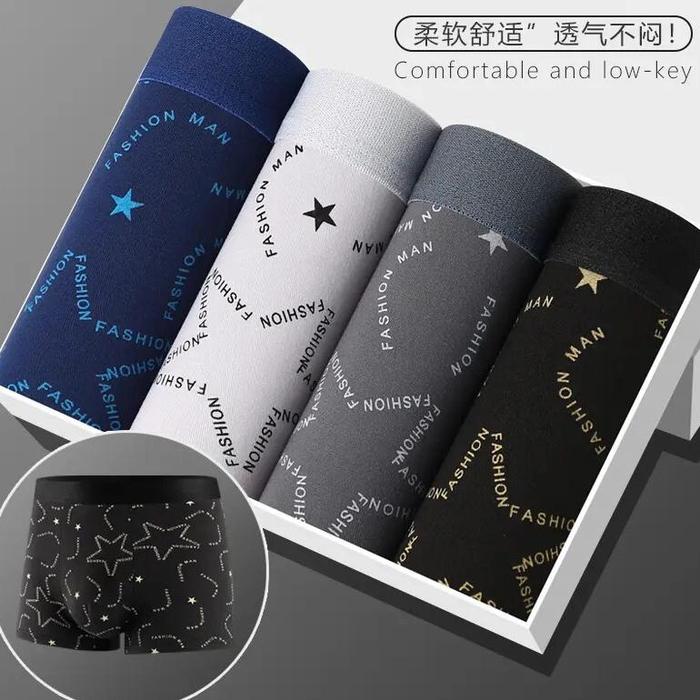 Gambar CELANA DALAM BOXER PRIA PAKETAN 4PCS (COCOK UNTUK HADIAH/KADO ULTAH UNTUK COWOK) - Fashion Man, XL dari brandenstorr undefined Tokopedia